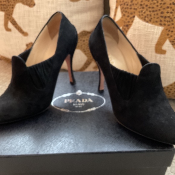 Prada Black Suede Ankle Boot 5” heel - Picture 5 of 5